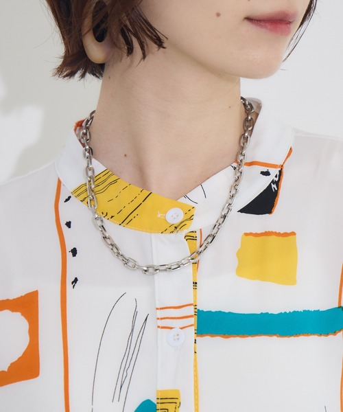 Paradise Picnic（パラダイスピクニック）の「総柄ティアード前開きワンピース（ワンピース・レディース・ホワイト/ブラック・FREE）」の20枚目の写真