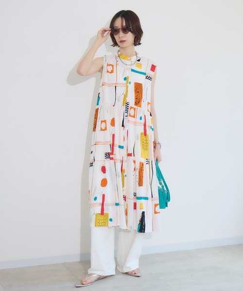 Paradise Picnic（パラダイスピクニック）の「総柄ティアード前開きワンピース（ワンピース・レディース・ホワイト/ブラック・FREE）」の13枚目の写真