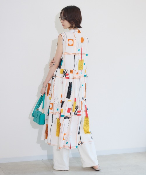 Paradise Picnic（パラダイスピクニック）の「総柄ティアード前開きワンピース（ワンピース・レディース・ホワイト/ブラック・FREE）」の15枚目の写真