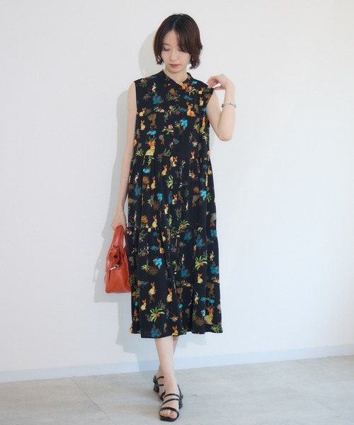 Paradise Picnic（パラダイスピクニック）の「総柄ティアード前開きワンピース（ワンピース・レディース・ホワイト/ブラック・FREE）」の8枚目の写真