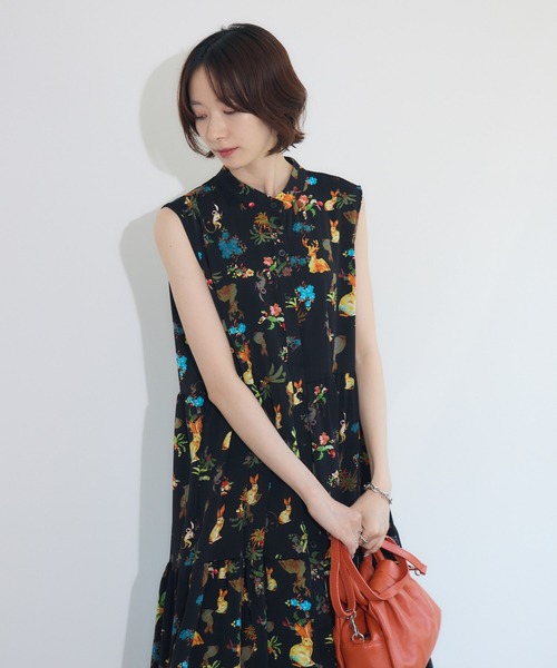 Paradise Picnic（パラダイスピクニック）の「総柄ティアード前開きワンピース（ワンピース・レディース・ホワイト/ブラック・FREE）」の9枚目の写真