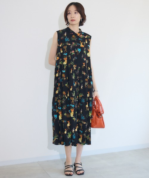 Paradise Picnic（パラダイスピクニック）の「総柄ティアード前開きワンピース（ワンピース・レディース・ホワイト/ブラック・FREE）」の10枚目の写真