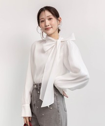 バリエオーガンジーリボンブラウス