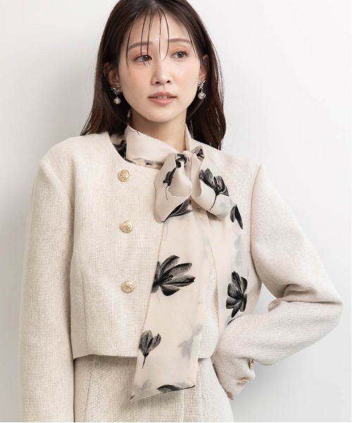 RANDA（ランダ）の「バリエオーガンジーリボンブラウス（シャツ/ブラウス・レディース・ホワイト/ピンク/ブラック・FREE）」の5枚目の写真