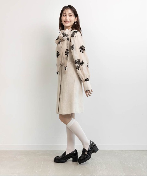 RANDA（ランダ）の「バリエオーガンジーリボンブラウス（シャツ/ブラウス・レディース・ホワイト/ピンク/ブラック・FREE）」の6枚目の写真