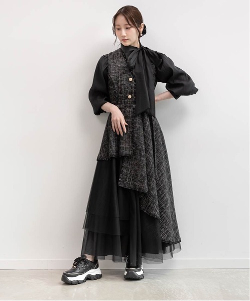 RANDA（ランダ）の「バリエオーガンジーリボンブラウス（シャツ/ブラウス・レディース・ホワイト/ピンク/ブラック・FREE）」の11枚目の写真