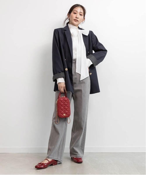 RANDA（ランダ）の「バリエオーガンジーリボンブラウス（シャツ/ブラウス・レディース・ホワイト/ピンク/ブラック・FREE）」の15枚目の写真