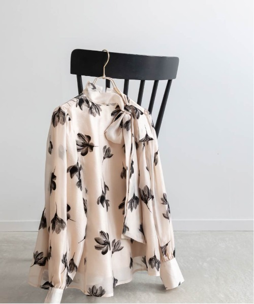 RANDA（ランダ）の「バリエオーガンジーリボンブラウス（シャツ/ブラウス・レディース・ホワイト/ピンク/ブラック・FREE）」の16枚目の写真