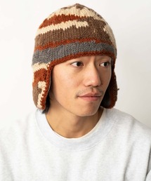 gym master（ジムマスター）の「手編み耳当て付ニット帽（ニットキャップ/ビーニー）」