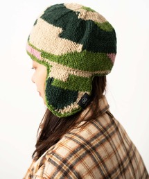 gym master（ジムマスター）の「手編み耳当て付ニット帽（ニットキャップ/ビーニー）」