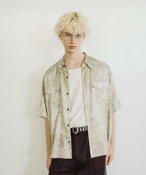 HARE(ハレ)の「カスレダマスクポケットシャツ(HARE)(シャツ/ブラウス・メンズ・ブラック/グリーン/グレー・FREE)」の1枚目の写真