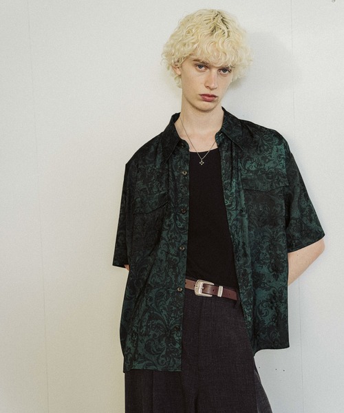 HARE(ハレ)の「カスレダマスクポケットシャツ(HARE)(シャツ/ブラウス・メンズ・ブラック/グリーン/グレー・FREE)」の3枚目の写真