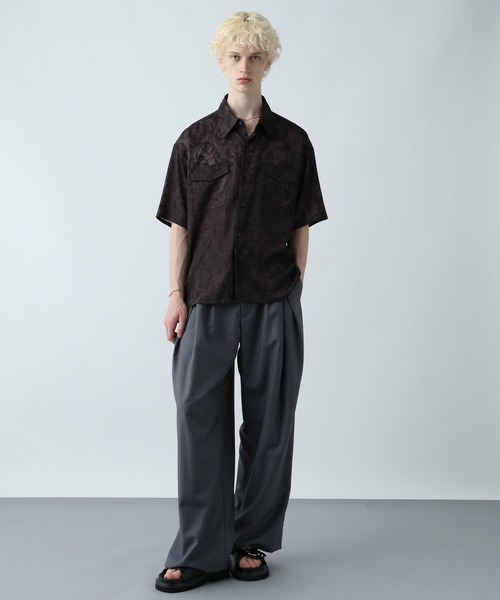 HARE(ハレ)の「カスレダマスクポケットシャツ(HARE)(シャツ/ブラウス・メンズ・ブラック/グリーン/グレー・FREE)」の5枚目の写真