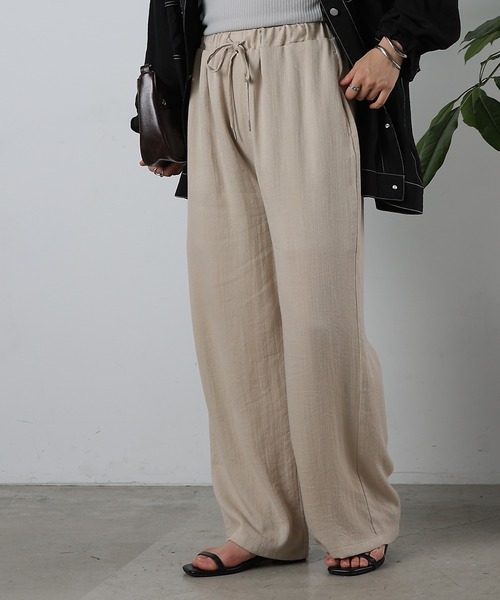 COLONY 2139(コロニートゥーワンスリーナイン)の「リネンライクイージーパンツ(その他パンツ・レディース・ベージュ/ブラウン/ブラック・FREE)」の3枚目の写真