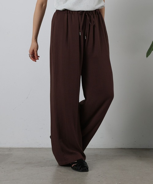 COLONY 2139(コロニートゥーワンスリーナイン)の「リネンライクイージーパンツ(その他パンツ・レディース・ベージュ/ブラウン/ブラック・FREE)」の2枚目の写真