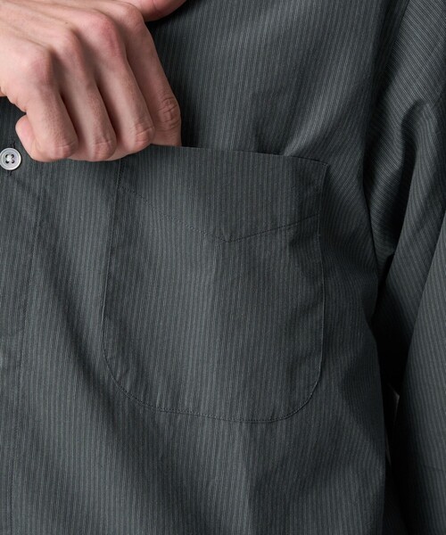 Steven Alan（スティーブンアラン）の「＜Steven Alan＞ 60 コンパクトヤーン ストライプ レギュラーカラー シャツ NARROW（シャツ/ブラウス・メンズ・ナチュラル/ダークグレー・XL/L/M/S）」の20枚目の写真