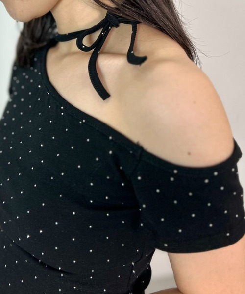 mebole(メボレ)の「Dot Ribbon One-Shoulder Top(Tシャツ/カットソー・レディース・グレー/ブラック・FREE)」の20枚目の写真