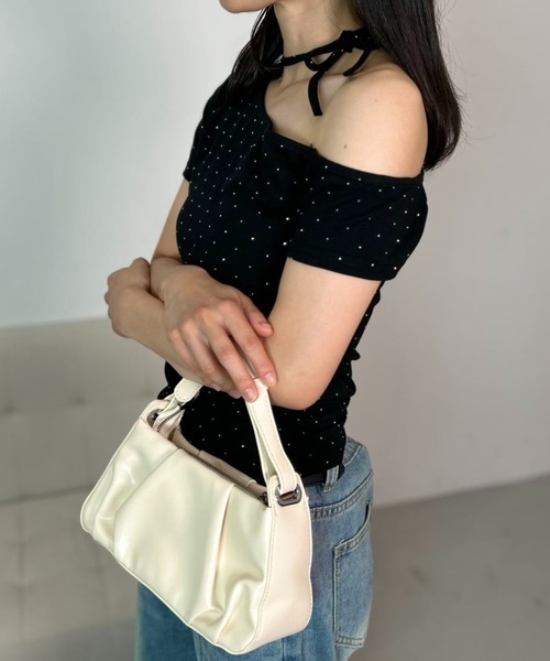 mebole(メボレ)の「Dot Ribbon One-Shoulder Top(Tシャツ/カットソー・レディース・グレー/ブラック・FREE)」の11枚目の写真