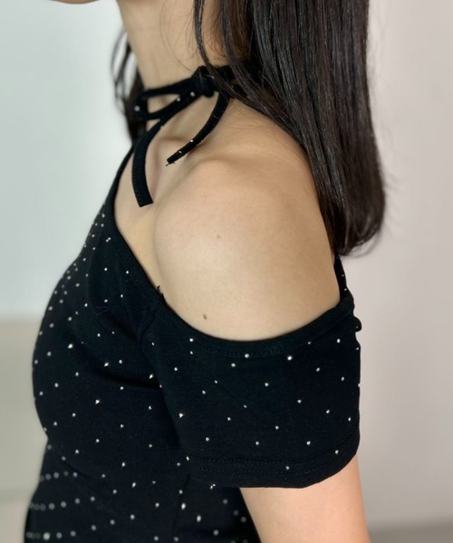 mebole(メボレ)の「Dot Ribbon One-Shoulder Top(Tシャツ/カットソー・レディース・グレー/ブラック・FREE)」の21枚目の写真