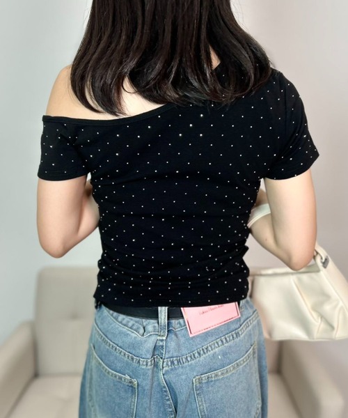 mebole(メボレ)の「Dot Ribbon One-Shoulder Top(Tシャツ/カットソー・レディース・グレー/ブラック・FREE)」の19枚目の写真