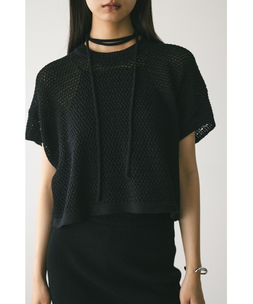 STYLEMIXER（スタイルミキサー）の「ルーズクロシェニットトップ（ニット/セーター・レディース・アイボリー/グリーン/ブラック/キャメル・FREE）」の3枚目の写真