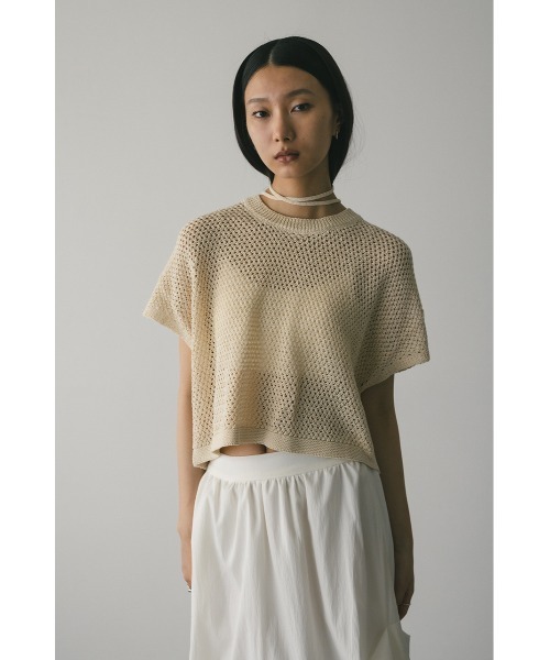 STYLEMIXER（スタイルミキサー）の「ルーズクロシェニットトップ（ニット/セーター・レディース・アイボリー/グリーン/ブラック/キャメル・FREE）」の5枚目の写真