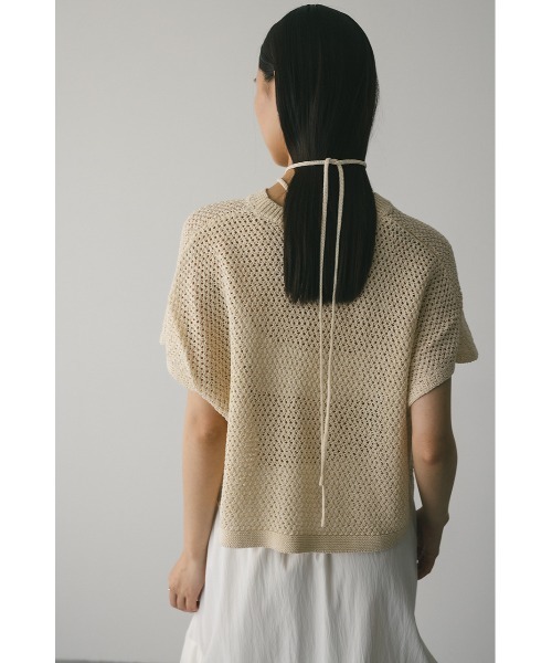STYLEMIXER（スタイルミキサー）の「ルーズクロシェニットトップ（ニット/セーター・レディース・アイボリー/グリーン/ブラック/キャメル・FREE）」の7枚目の写真
