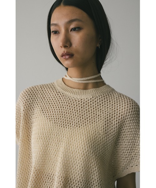 STYLEMIXER（スタイルミキサー）の「ルーズクロシェニットトップ（ニット/セーター・レディース・アイボリー/グリーン/ブラック/キャメル・FREE）」の8枚目の写真