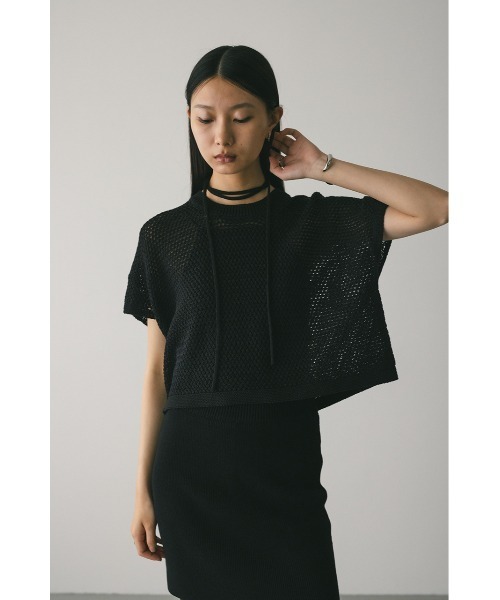 STYLEMIXER（スタイルミキサー）の「ルーズクロシェニットトップ（ニット/セーター・レディース・アイボリー/グリーン/ブラック/キャメル・FREE）」の16枚目の写真