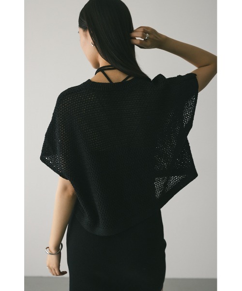 STYLEMIXER（スタイルミキサー）の「ルーズクロシェニットトップ（ニット/セーター・レディース・アイボリー/グリーン/ブラック/キャメル・FREE）」の18枚目の写真