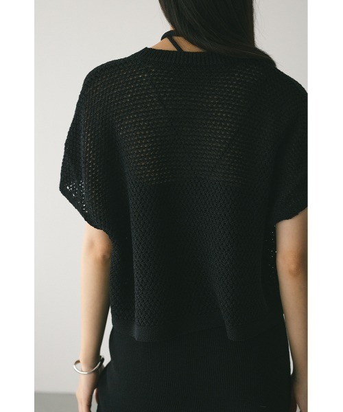 STYLEMIXER（スタイルミキサー）の「ルーズクロシェニットトップ（ニット/セーター・レディース・アイボリー/グリーン/ブラック/キャメル・FREE）」の22枚目の写真