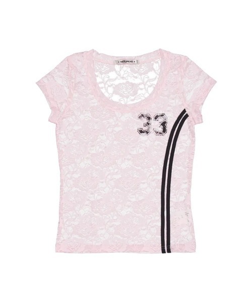 SETUPEXE（セットアップイーエックスイー）の「【日本未発売/WEB限定】SETUPEXE(セットアップイーエックスイー)/レース 半袖 Tシャツ/33 LACE TOP（Tシャツ/カットソー・レディース・ブラック/ホワイト/ピンク・FREE）」の20枚目の写真