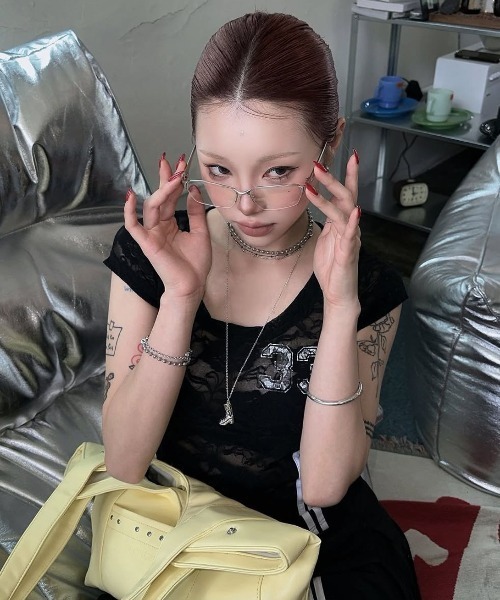 SETUPEXE（セットアップイーエックスイー）の「【日本未発売/WEB限定】SETUPEXE(セットアップイーエックスイー)/レース 半袖 Tシャツ/33 LACE TOP（Tシャツ/カットソー・レディース・ブラック/ホワイト/ピンク・FREE）」の21枚目の写真