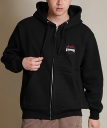THRASHER/スラッシャー ジップアップ パーカー スウェット フーディー ロゴ ワンポイント 裏起毛 254TH1PK065