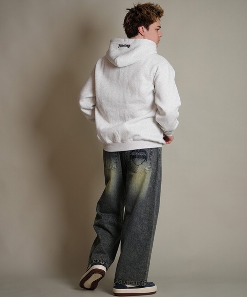 THRASHER（スラッシャー）の「THRASHER/スラッシャー ジップアップ パーカー スウェット フーディー ロゴ ワンポイント 裏起毛 254TH1PK065（パーカー・メンズ・ホワイト/ベージュ/ブラック・M/L/XL）」の8枚目の写真