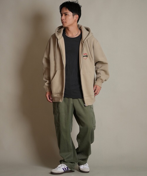THRASHER（スラッシャー）の「THRASHER/スラッシャー ジップアップ パーカー スウェット フーディー ロゴ ワンポイント 裏起毛 254TH1PK065（パーカー・メンズ・ホワイト/ベージュ/ブラック・M/L/XL）」の18枚目の写真