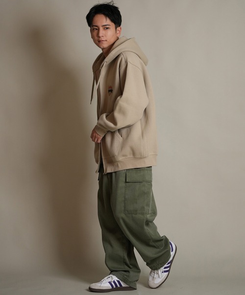 THRASHER（スラッシャー）の「THRASHER/スラッシャー ジップアップ パーカー スウェット フーディー ロゴ ワンポイント 裏起毛 254TH1PK065（パーカー・メンズ・ホワイト/ベージュ/ブラック・M/L/XL）」の19枚目の写真