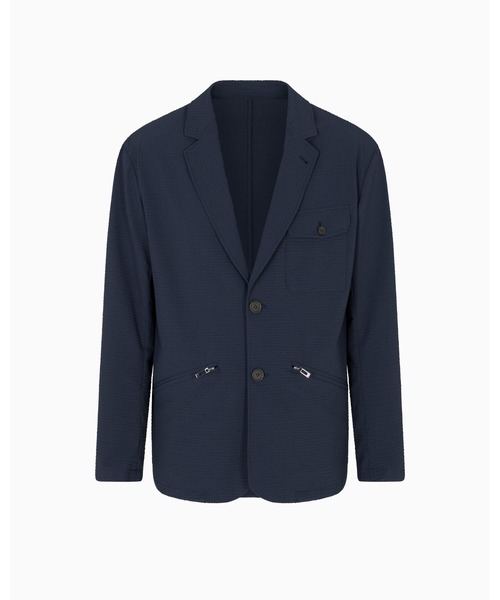 EMPORIO ARMANI(エンポリオアルマーニ)の「【エンポリオ アルマーニ】シングルブレストジャケット ナイロン シアサッカー(テーラードジャケット・メンズ・ネイビー・46/48/50/52/54)」の2枚目の写真
