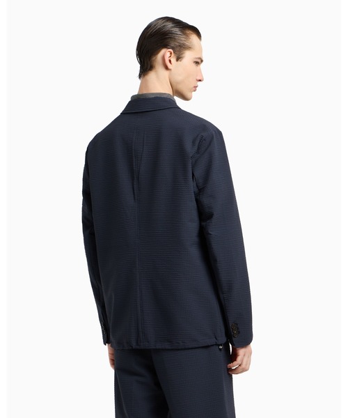 EMPORIO ARMANI(エンポリオアルマーニ)の「【エンポリオ アルマーニ】シングルブレストジャケット ナイロン シアサッカー(テーラードジャケット・メンズ・ネイビー・46/48/50/52/54)」の4枚目の写真