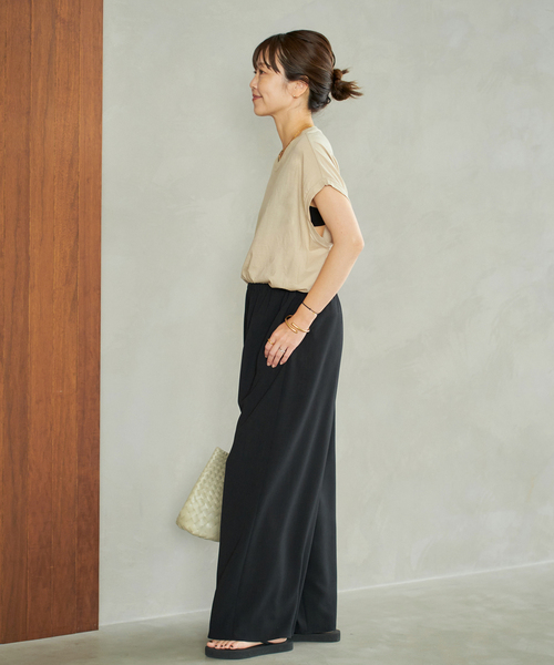 plage(プラージュ)の「《追加》Dry Twill Relax パンツ 2(スラックス・レディース・ベージュ/ブラック・38/36/34)」の21枚目の写真