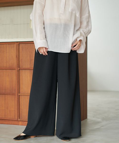 Plage プラージュ FINEWOOL KNIT スラックス グレー 38 plage（プラージュ）の「ツイル ストレッチ スラックス