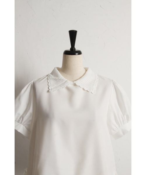 tocco closet(トッコ クローゼット)の「【ZOZO限定】襟付きパフスリーブフリルヘムブラウス(シャツ/ブラウス・レディース・オフホワイト/ブラック・M)」の8枚目の写真