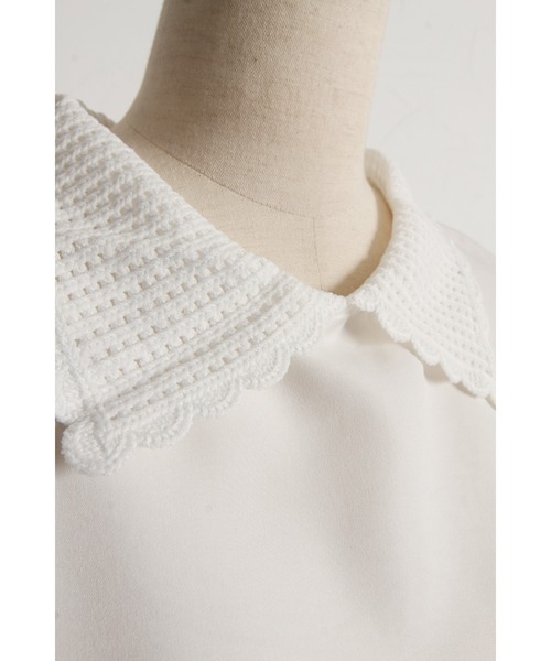 tocco closet(トッコ クローゼット)の「【ZOZO限定】襟付きパフスリーブフリルヘムブラウス(シャツ/ブラウス・レディース・オフホワイト/ブラック・M)」の16枚目の写真