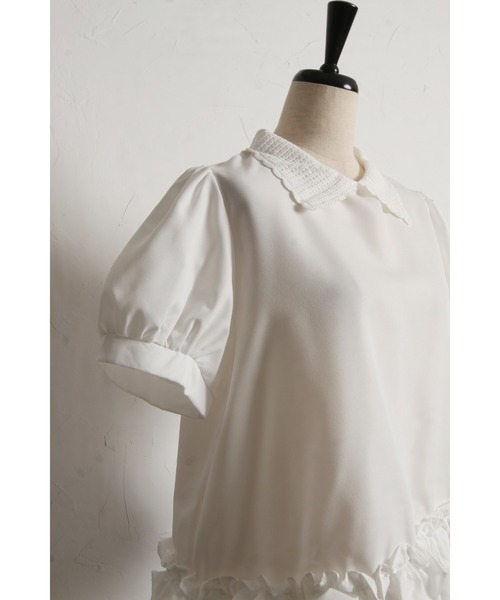 tocco closet(トッコ クローゼット)の「【ZOZO限定】襟付きパフスリーブフリルヘムブラウス(シャツ/ブラウス・レディース・オフホワイト/ブラック・M)」の22枚目の写真