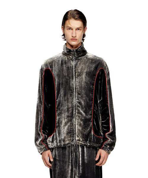 DIESEL ディーゼル　ブルゾン　総柄　黒　花柄　ジャンパー　ノーカラー メンズ ジップアップ ブルゾン J-HAY（ブルゾン）｜DIESEL