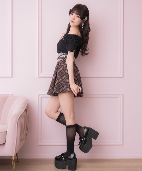 ROJITA（ロジータ）の「チュールオフショルテレコリブトップス（Tシャツ/カットソー・レディース・ブラック/ホワイト・FREE）」の21枚目の写真