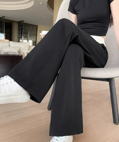 CELENA BEATS（セレナビーツ）の「※バイカラー ハイウエスト タックパンツ（スラックス・レディース・ブラック/グレー・M/S）」の17枚目の写真