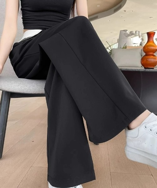 CELENA BEATS（セレナビーツ）の「※バイカラー ハイウエスト タックパンツ（スラックス・レディース・ブラック/グレー・M/S）」の18枚目の写真