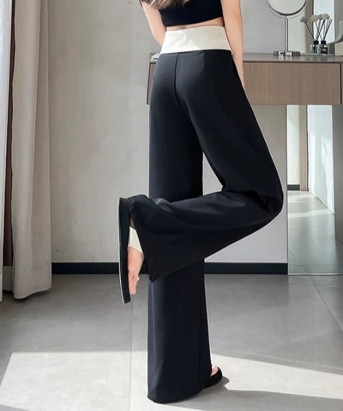 CELENA BEATS（セレナビーツ）の「※バイカラー ハイウエスト タックパンツ（スラックス・レディース・ブラック/グレー・M/S）」の22枚目の写真