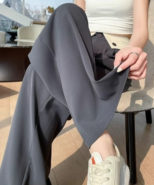 CELENA BEATS（セレナビーツ）の「※バイカラー ハイウエスト タックパンツ（スラックス・レディース・ブラック/グレー・M/S）」の14枚目の写真